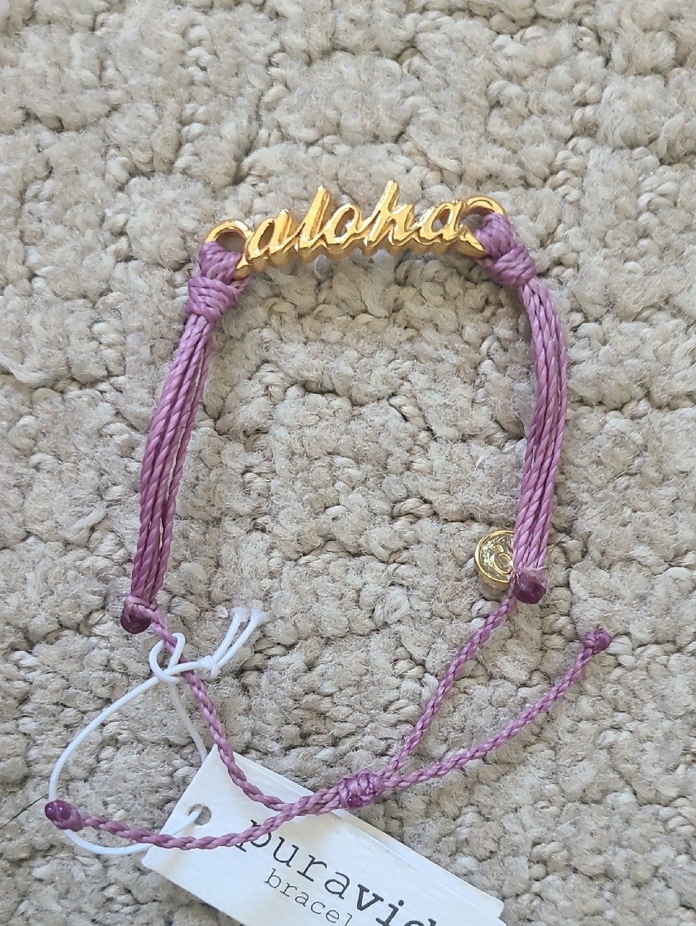 Pura Vida Gold 'Aloha' Charm Bracelet in Lavender